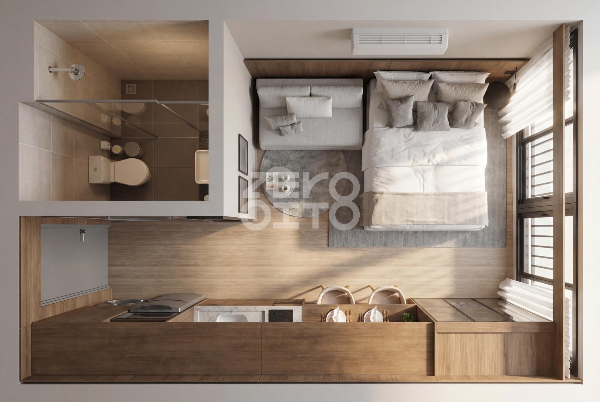 Studio 1 dormitório