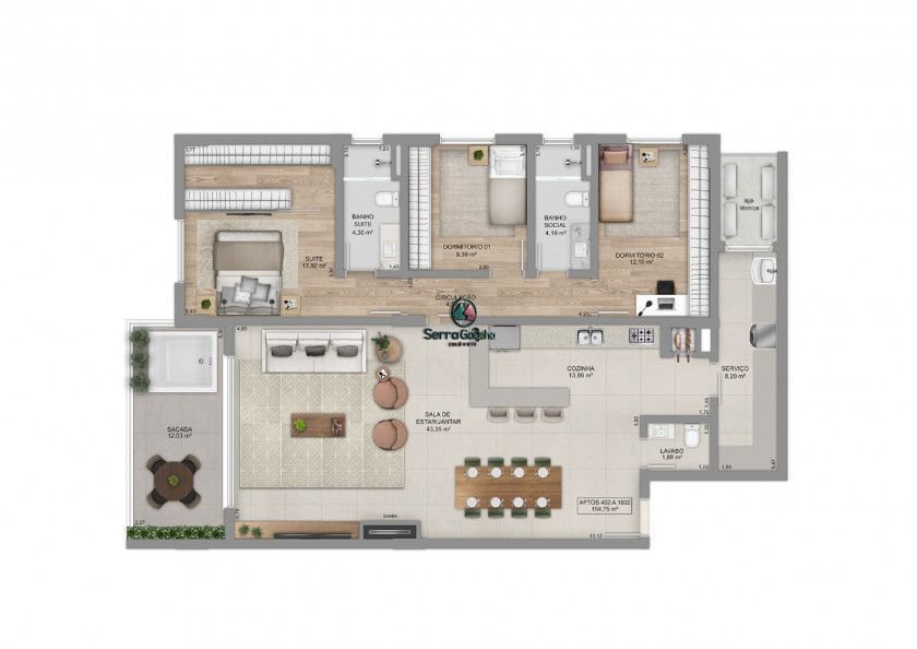 Apartamento à venda com 3 quartos, 171m² - Foto 15