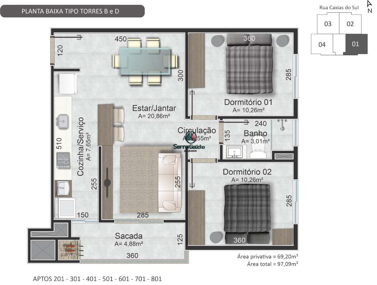 Apartamento à venda com 2 quartos, 69m² - Foto 59