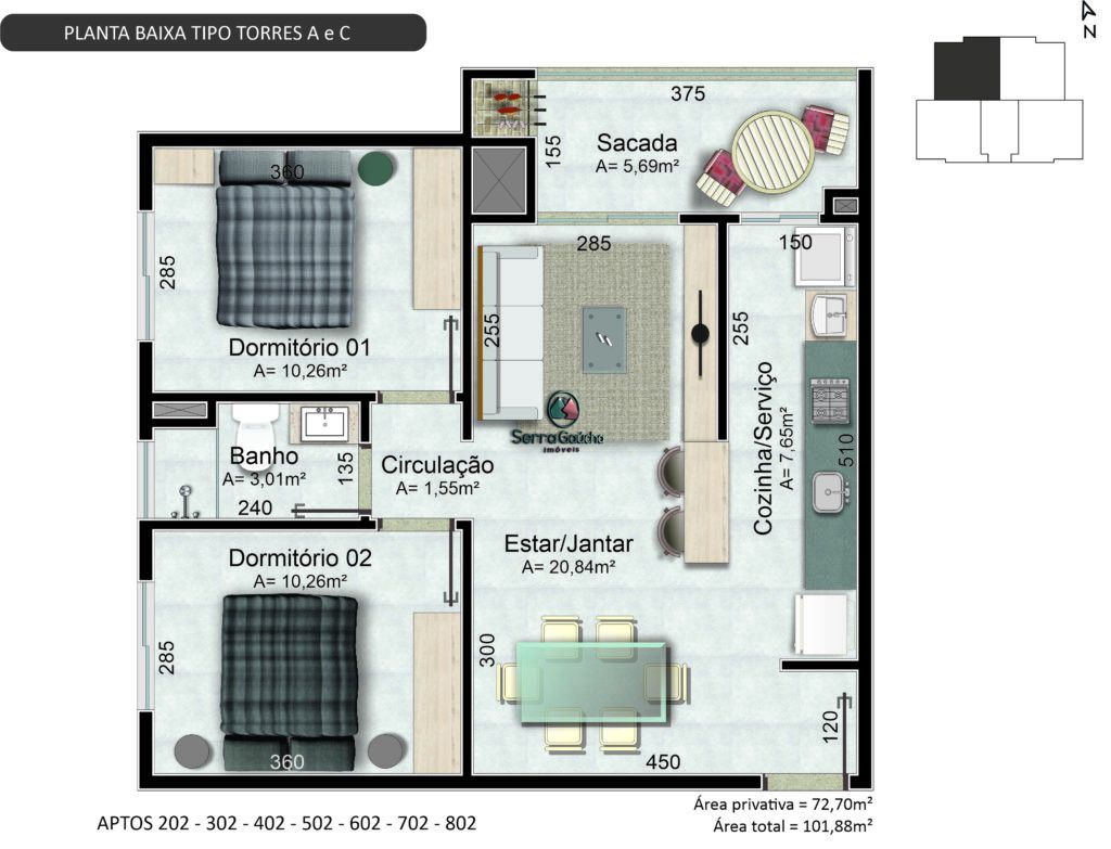 Apartamento à venda com 2 quartos, 69m² - Foto 15