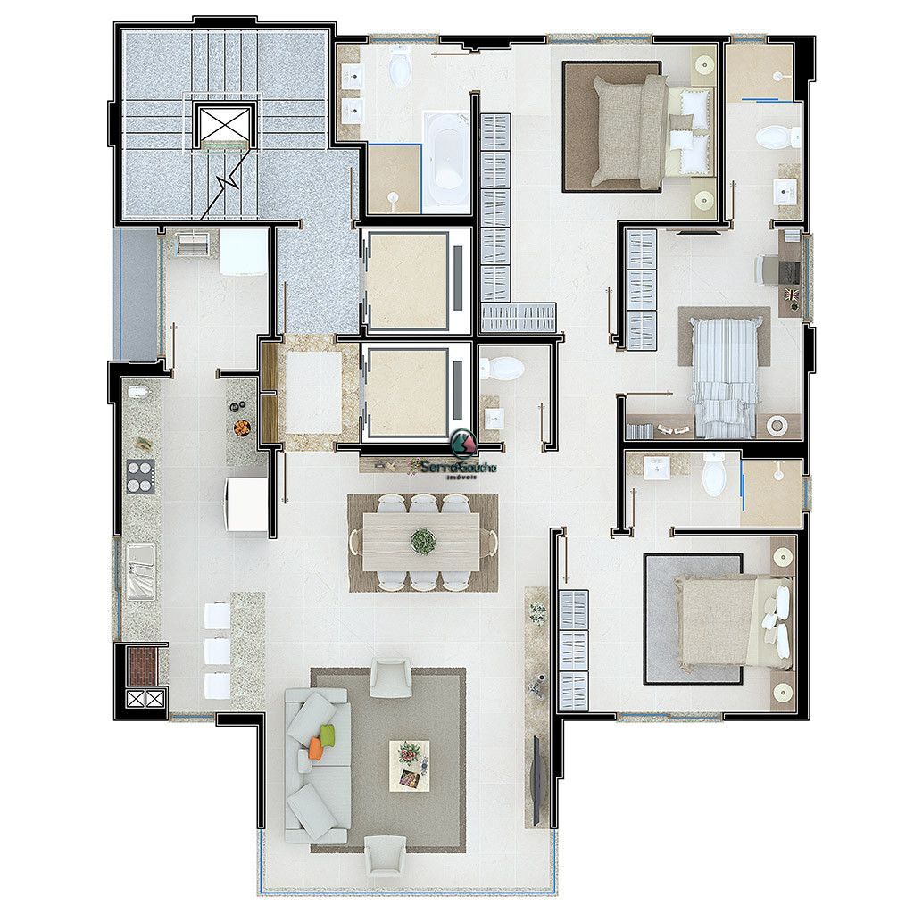 Apartamento à venda com 3 quartos, 130m² - Foto 3