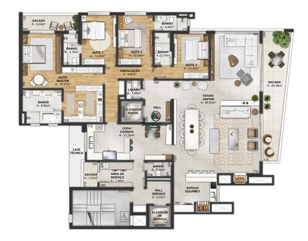 Apartamento à venda com 4 quartos, 279m² - Foto 24