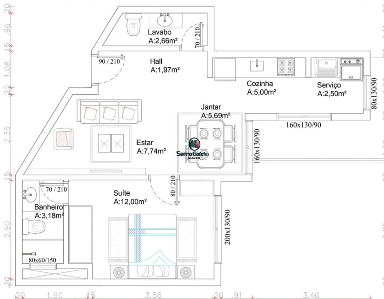 Apartamento à venda com 1 quarto, 49m² - Foto 4