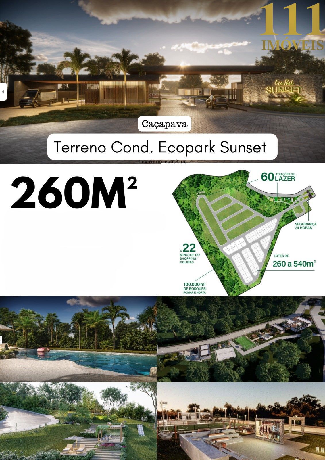 Terreno à venda no Condomínio Ecopark Sunset - Caçapava/SP