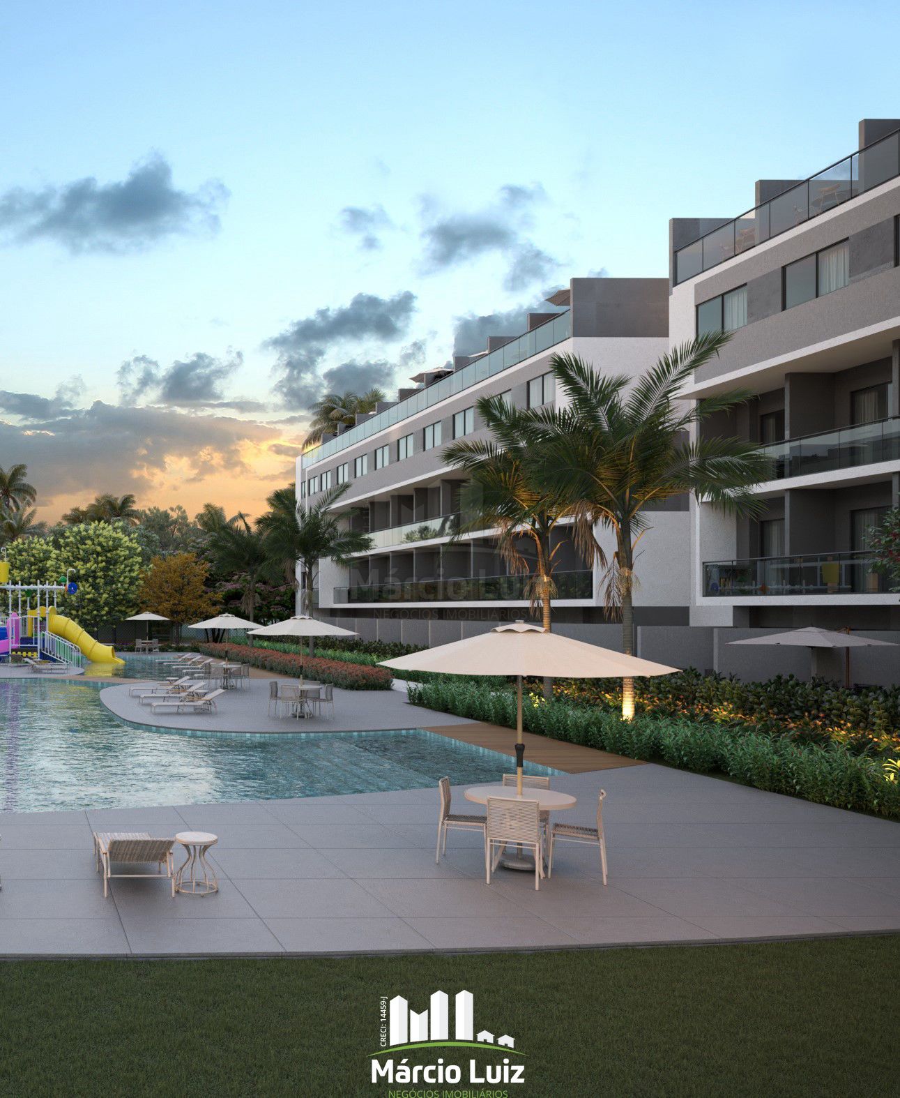 Flat tipo 02 quartos com 45,10m² no Boulevard Praia dos Carneiros.