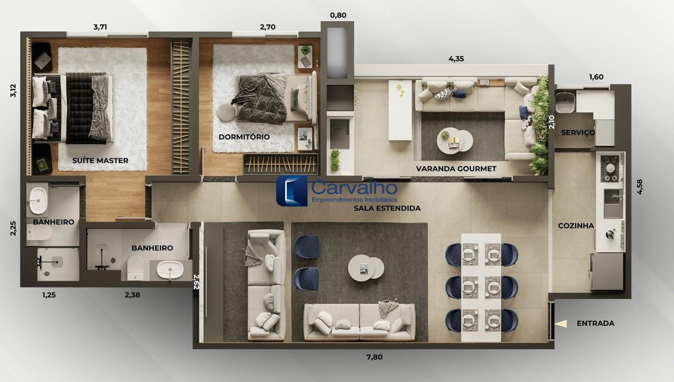 Milão Residencial com 2 Quartos 1 Suíte