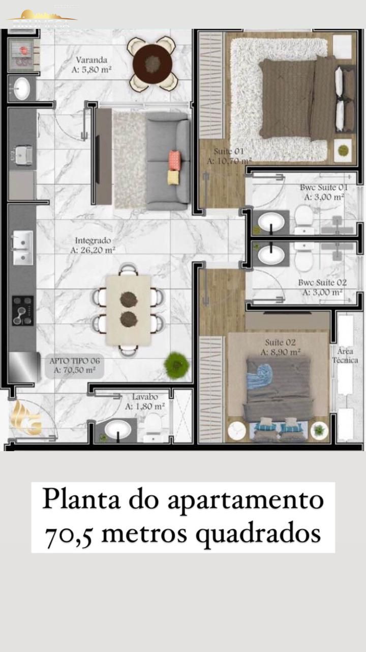 Apartamento de 2 quartos, 70m² no bairro Guarani, em Brusque | Eu Corretor