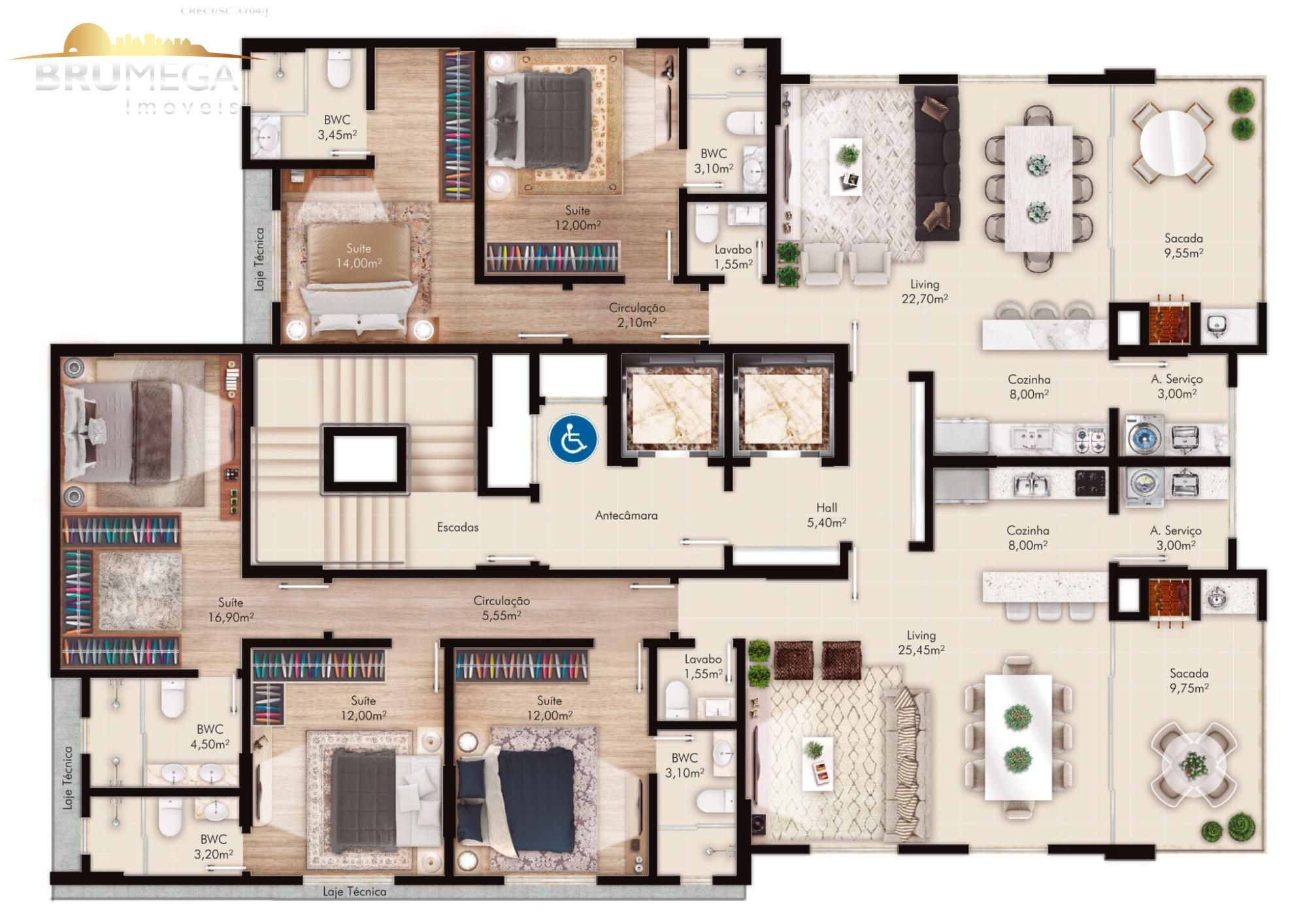Apartamento de 3 quartos, 119m² no bairro Cento, em Itapema | Eu Corretor