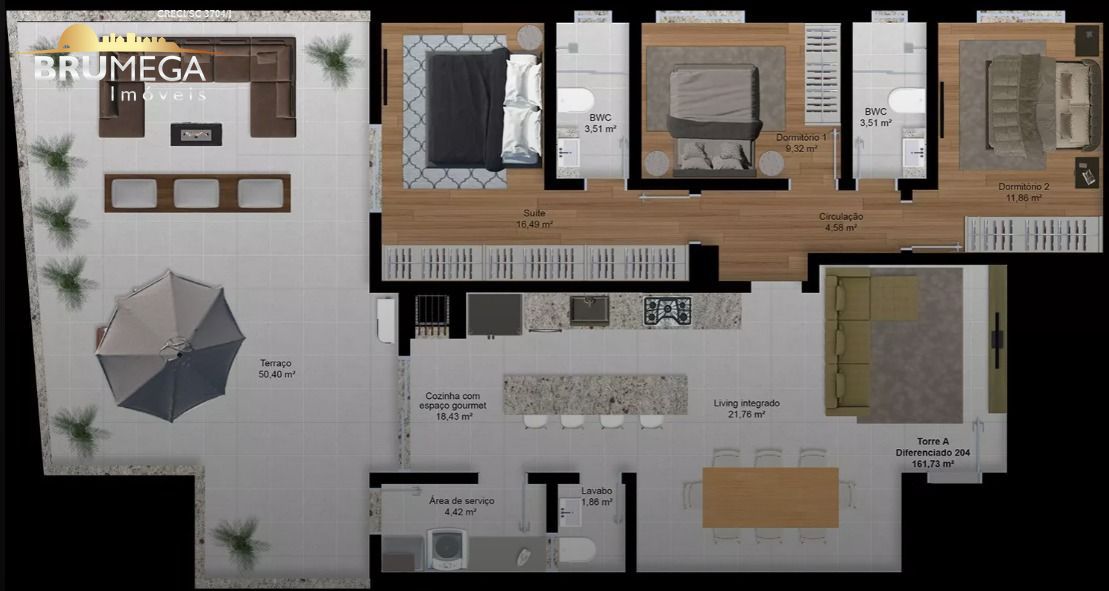 Apartamento de 3 quartos, 161m² no bairro Souza Cruz, em Brusque | Eu Corretor