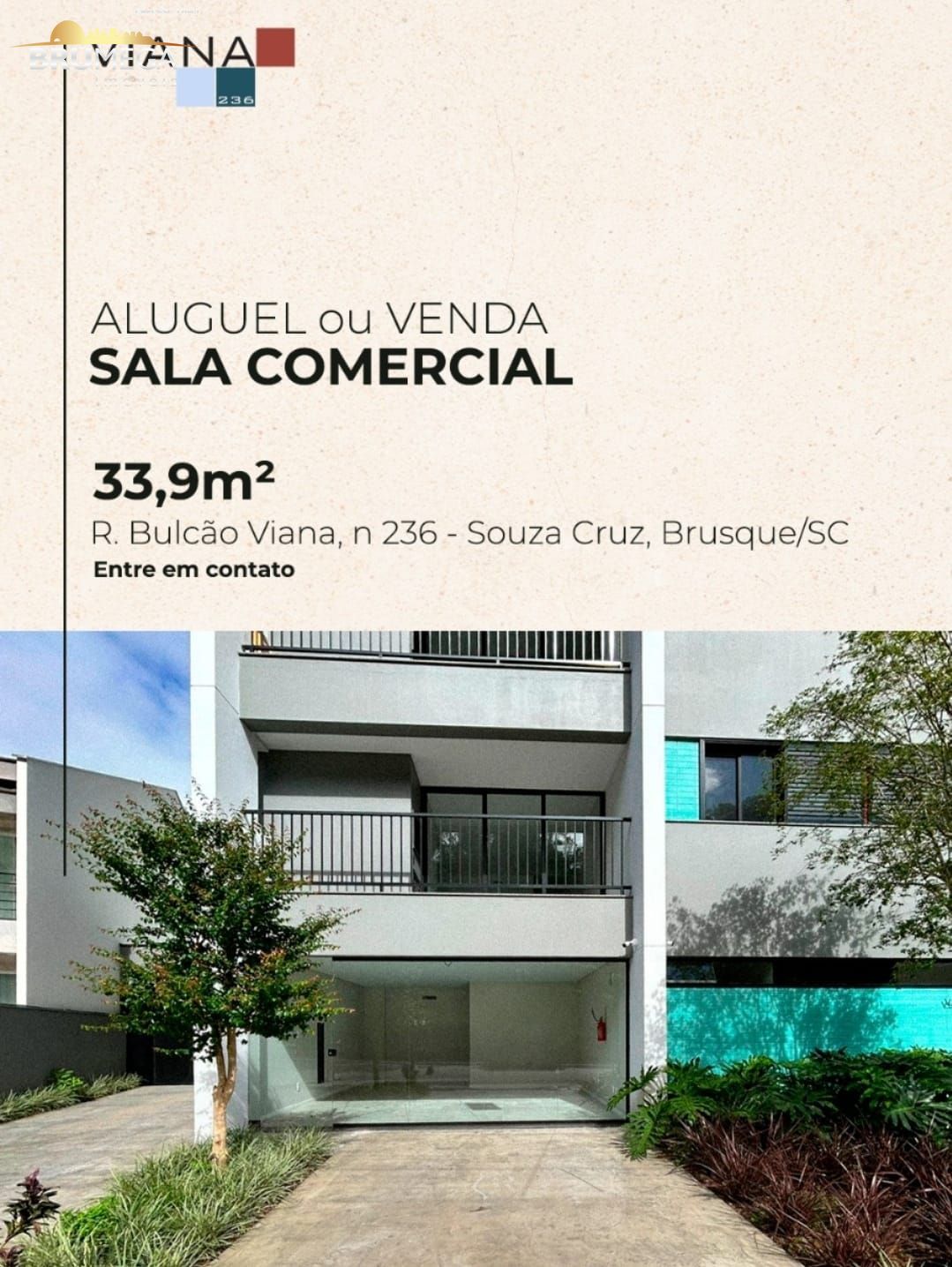 Sala Comercial de 1 quarto, 33m² no bairro Souza Cruz, em Brusque | Eu Corretor