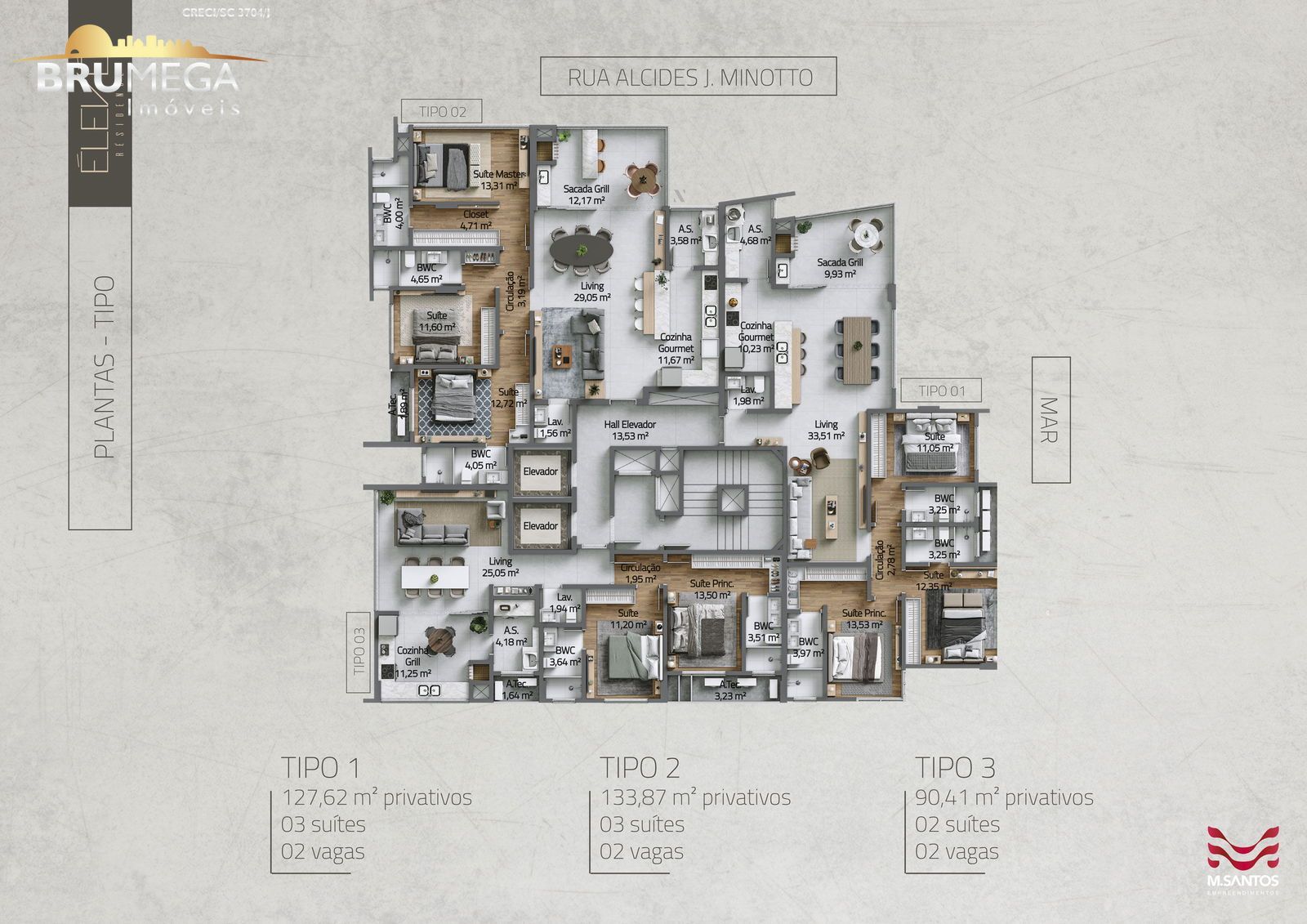 Apartamento de 2 quartos, 94m² no bairro Perequê, em Porto Belo | Eu Corretor