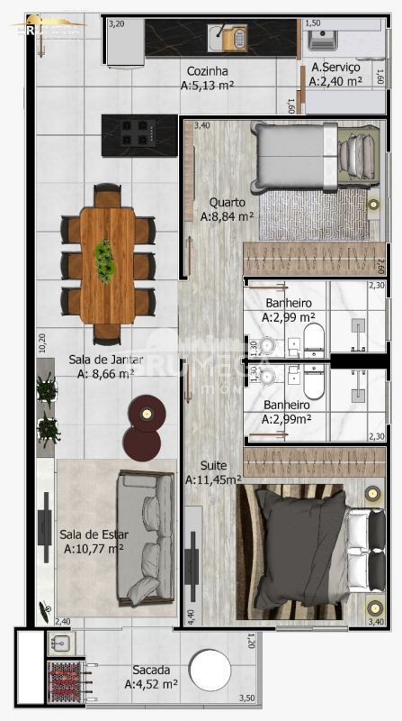 Apartamento de 2 quartos, 106m² no bairro Santa Terezinha, em Brusque | Eu Corretor