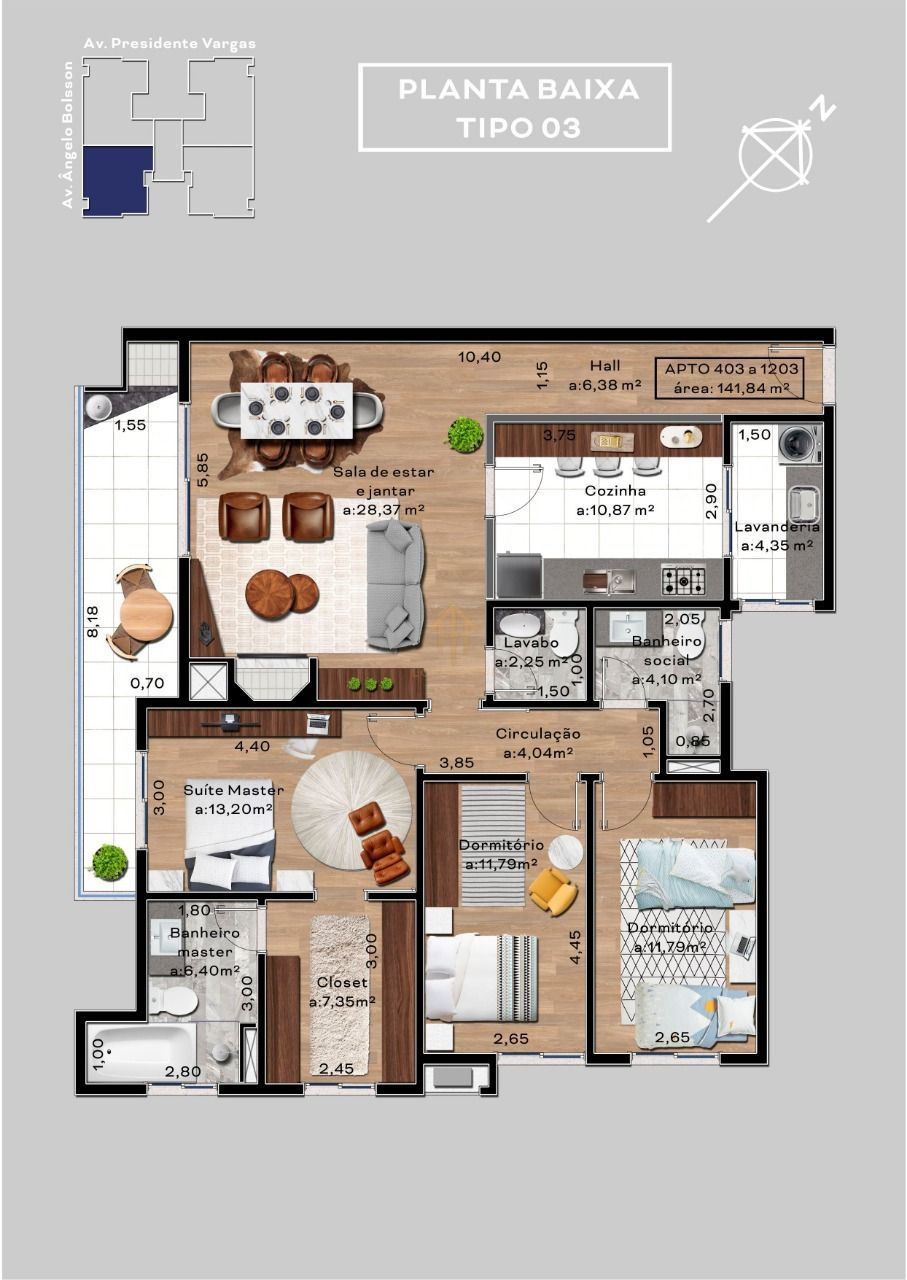 Apartamento à venda com 3 quartos, 141m² - Foto 6