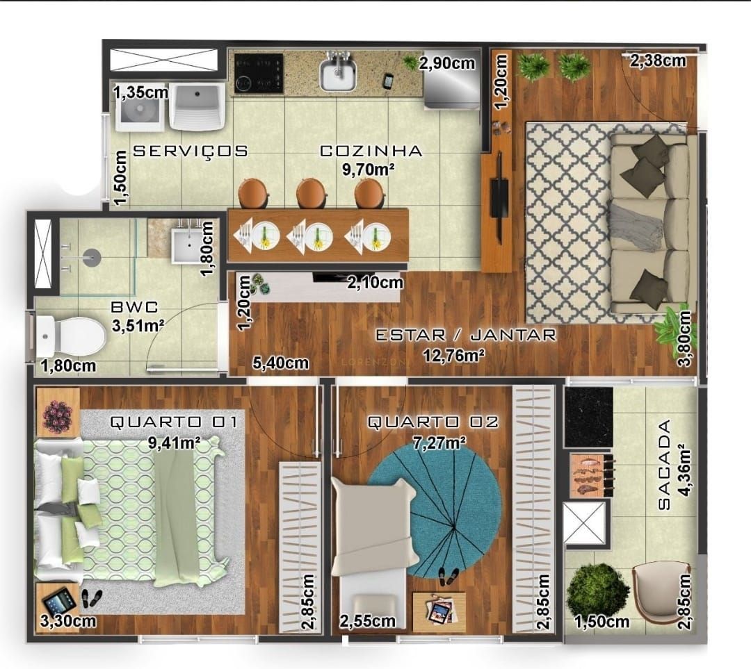 Apartamento, 2 quartos, 52 m² - Foto 9