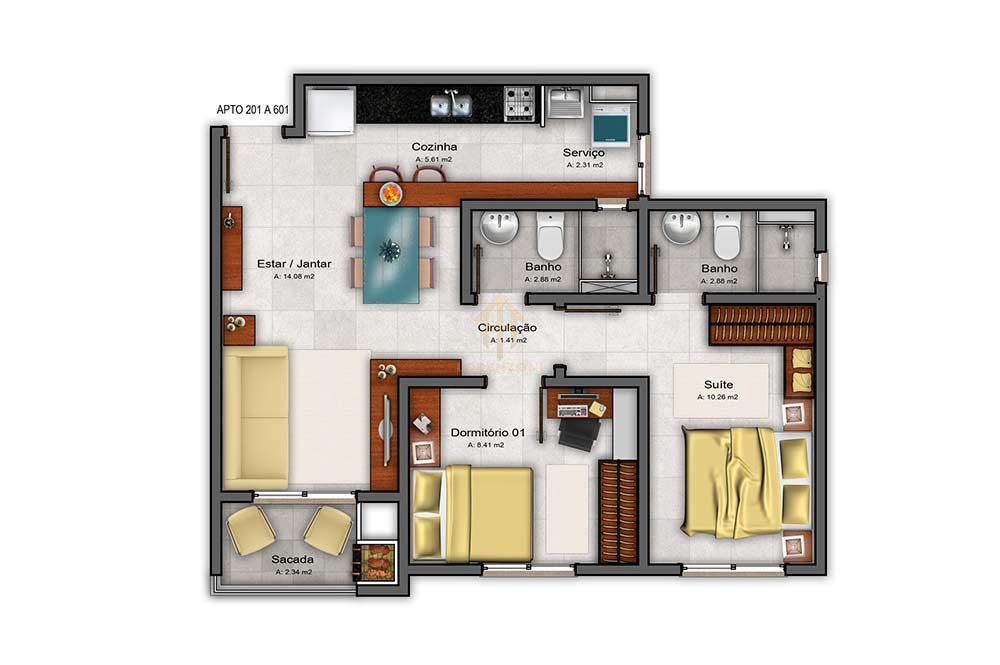 Apartamento à venda com 2 quartos, 56m² - Foto 7