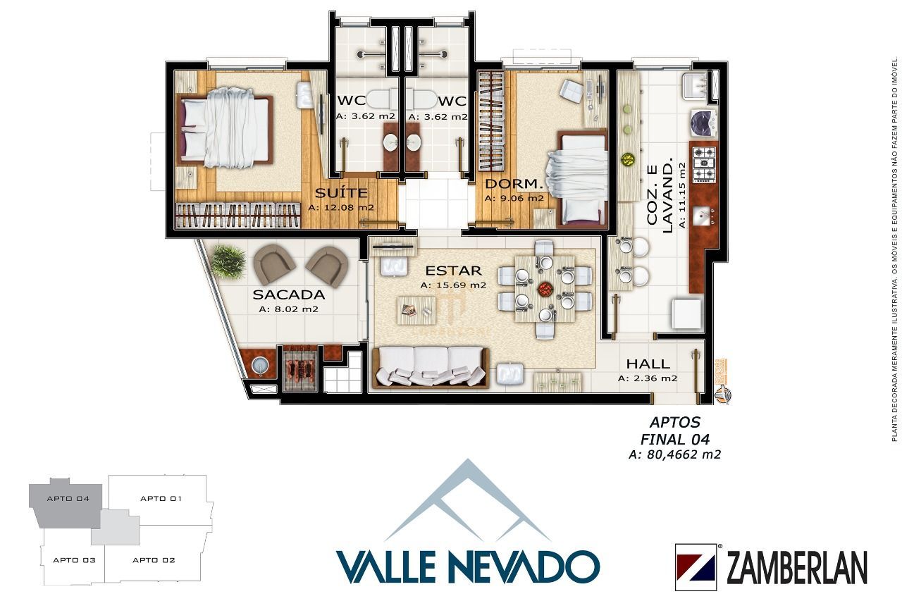 Apartamento à venda com 2 quartos, 80m² - Foto 2