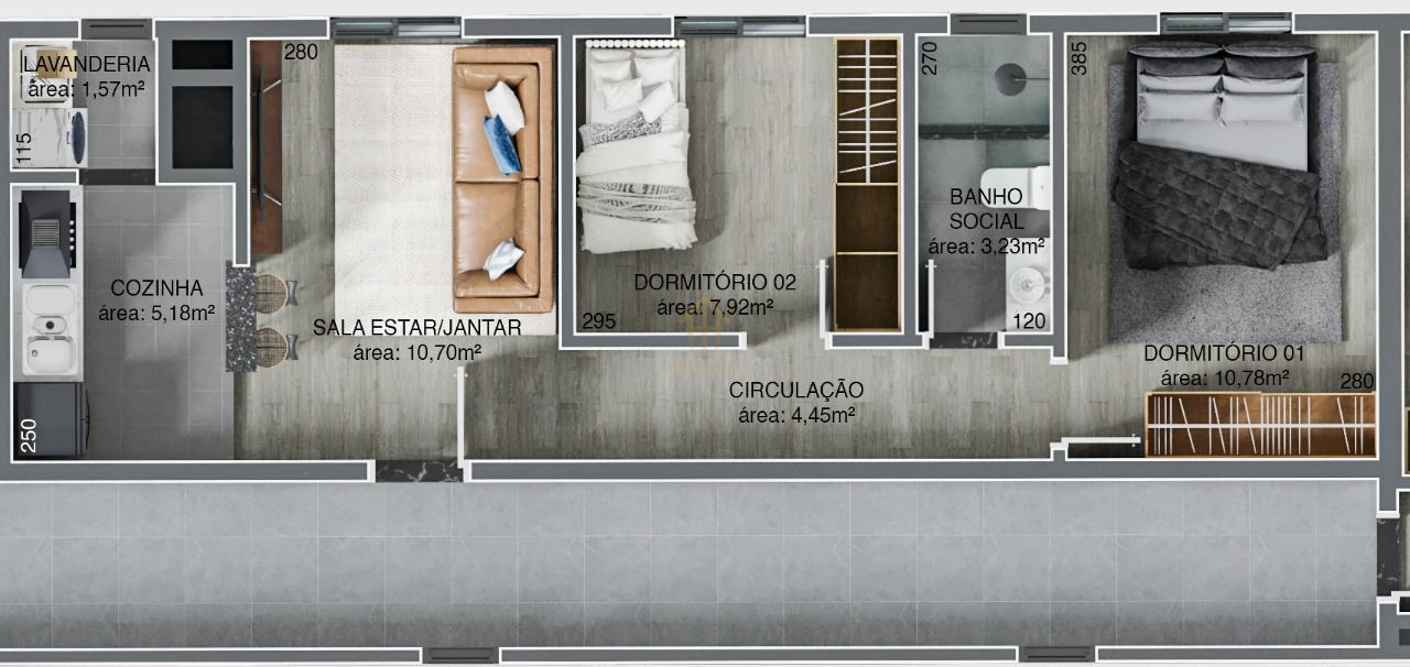Apartamento, 2 quartos, 52 m² - Foto 2