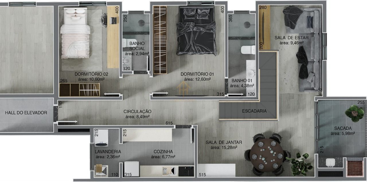 Cobertura à venda com 2 quartos, 182m² - Foto 2