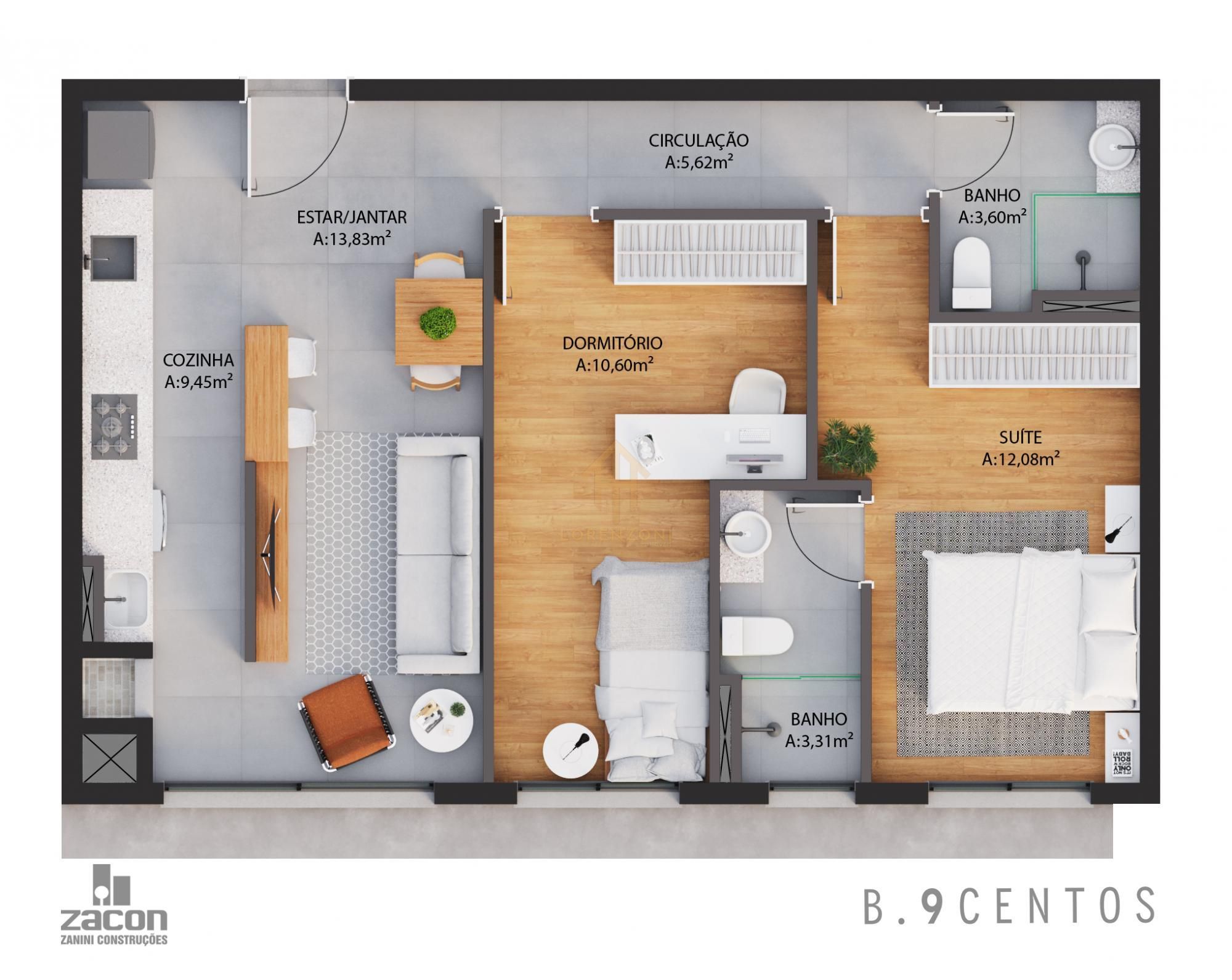 Apartamento à venda com 1 quarto, 37m² - Foto 6