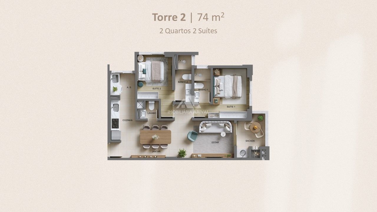 Apartamento de 2 quartos, 74m² no bairro Bom Pastor, em Chapecó | Eu Corretor