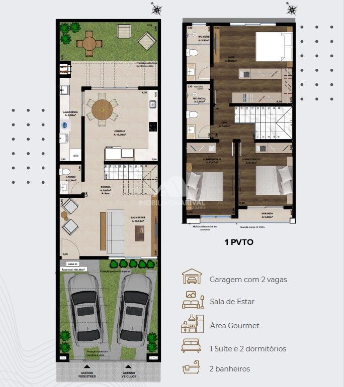 Sobrado de 3 quartos, 135m² no bairro Desbravador, em Chapecó | Eu Corretor