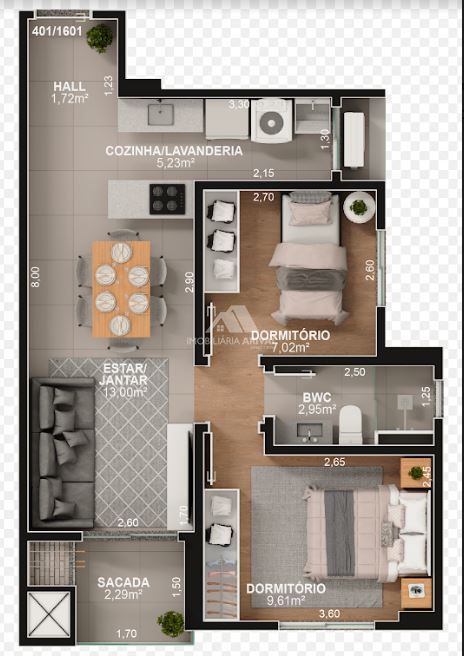 Apartamento de 2 quartos, 52m² no bairro Passo dos Fortes, em Chapecó | Eu Corretor