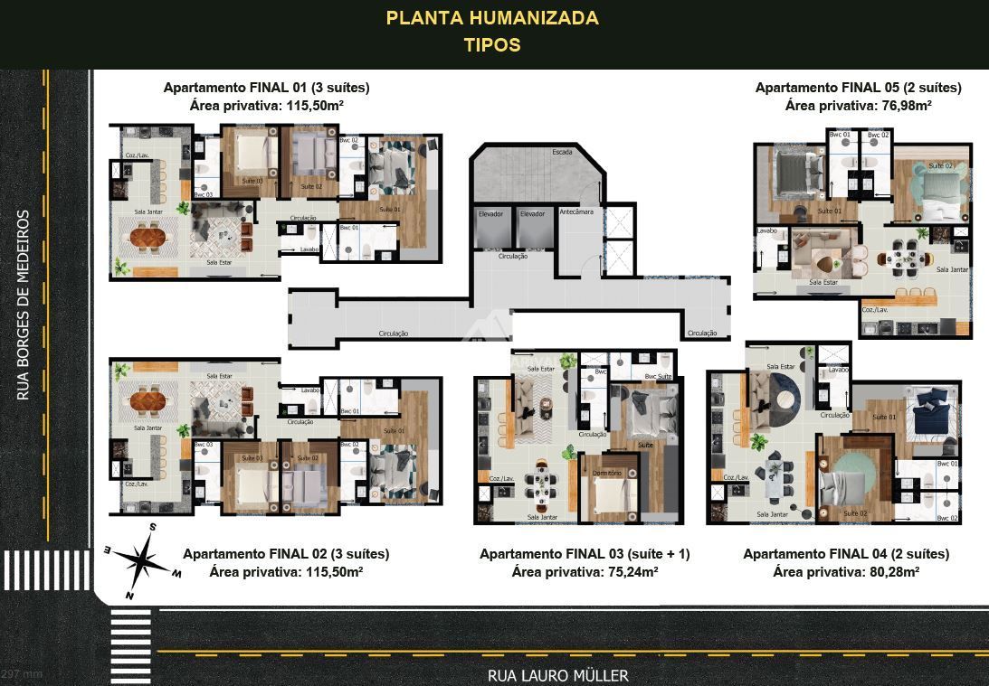 Apartamento de 3 quartos, 115m² no bairro Santa Maria, em Chapecó | Eu Corretor