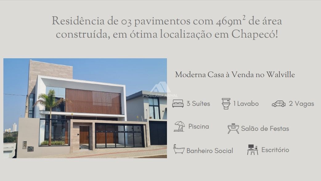Casa de 3 quartos, 469m² no bairro Jardim Europa, em Chapecó | Eu Corretor