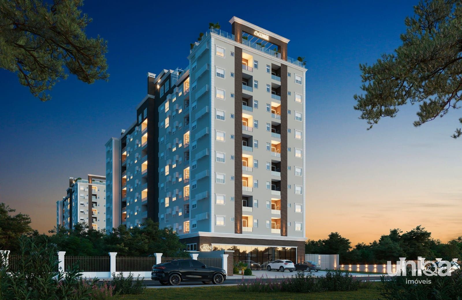 Apartamento 02 dormitório no ed Gran Progresso em camobi - entrega Set/27