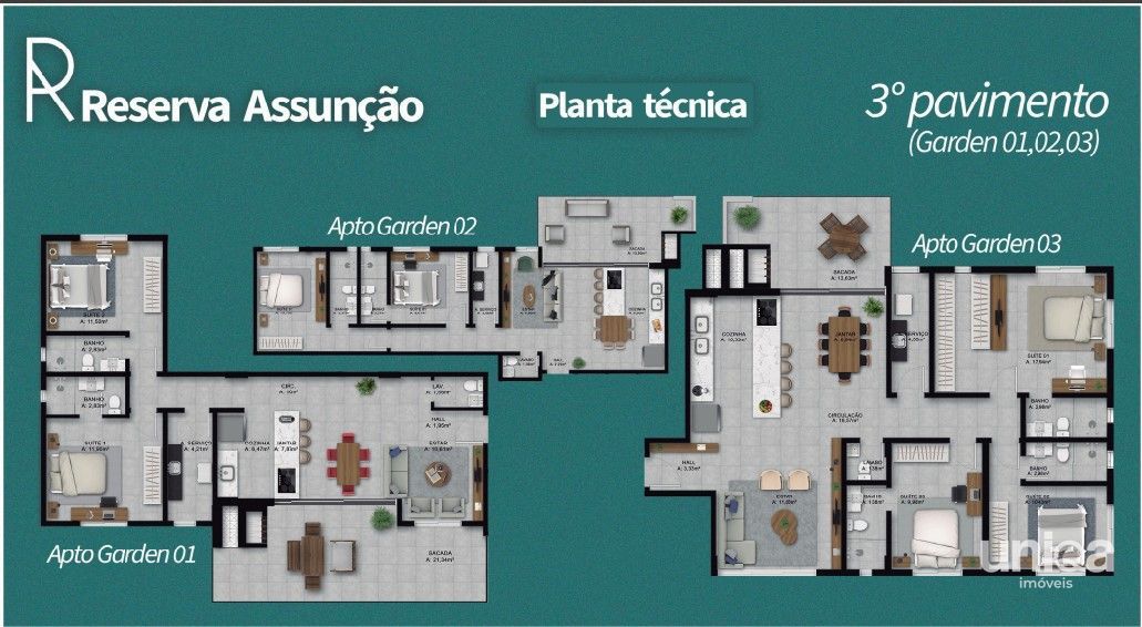 Apartamento 03 suítes em construção próximo ao Fórum no Ed Reserva Assunção
