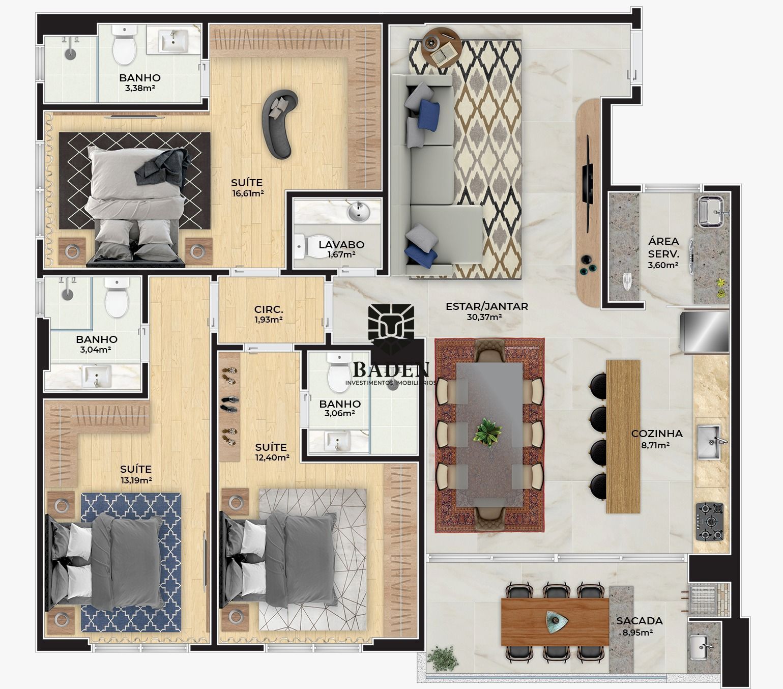 Apartamento à venda com 2 quartos, 119m² - Foto 5