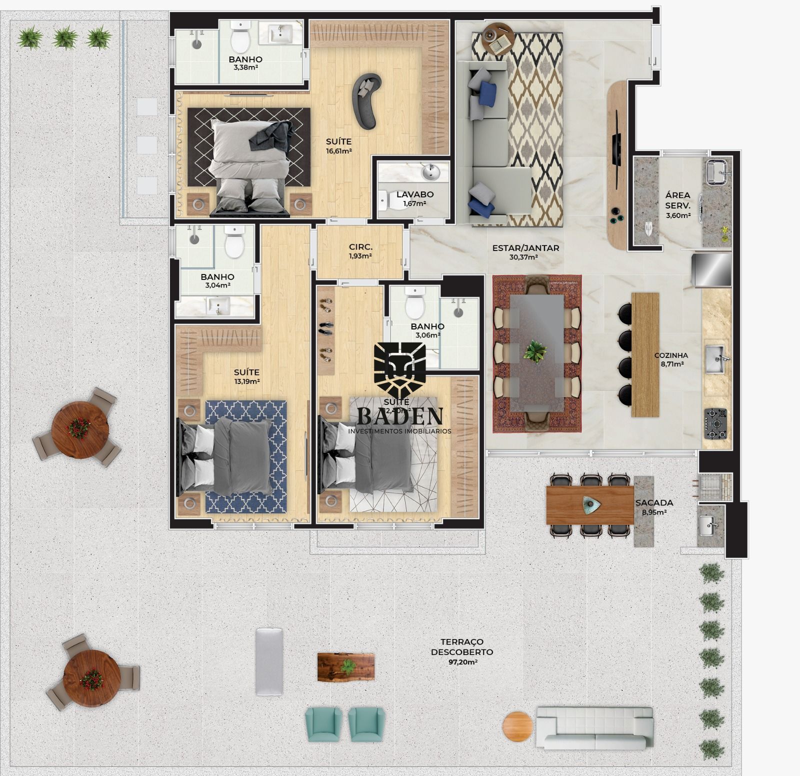 Apartamento à venda com 2 quartos, 119m² - Foto 2