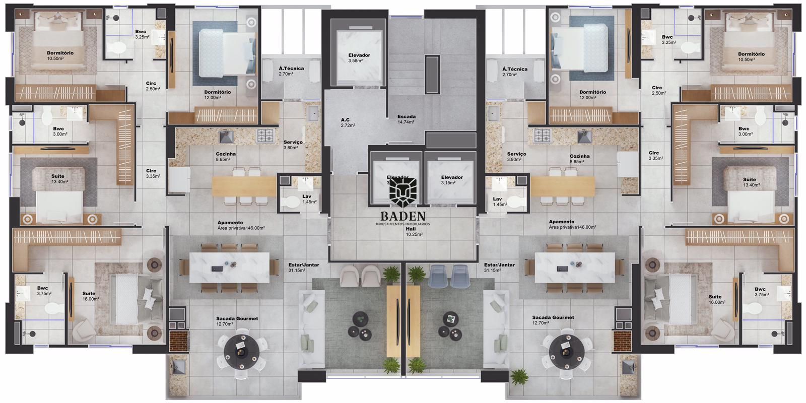 Apartamento à venda com 4 quartos, 146m² - Foto 21