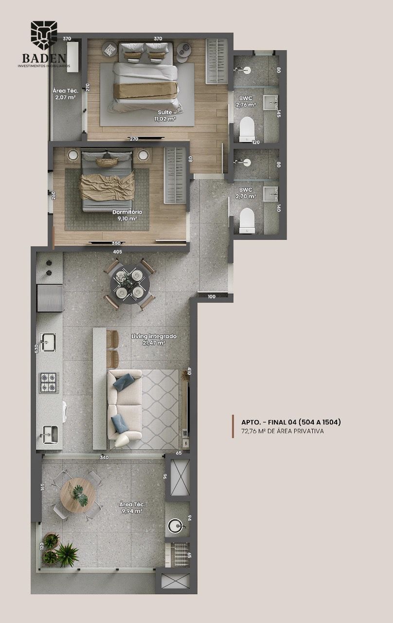 Apartamento à venda com 2 quartos, 70m² - Foto 15