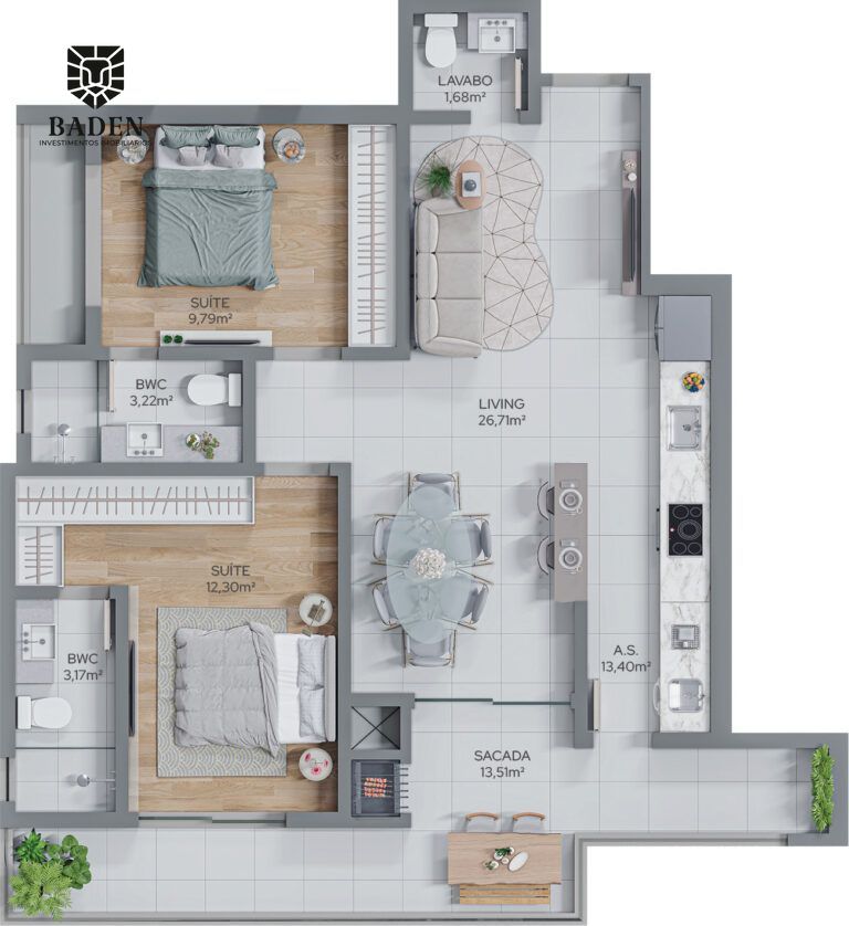 Apartamento à venda com 2 quartos, 120m² - Foto 16