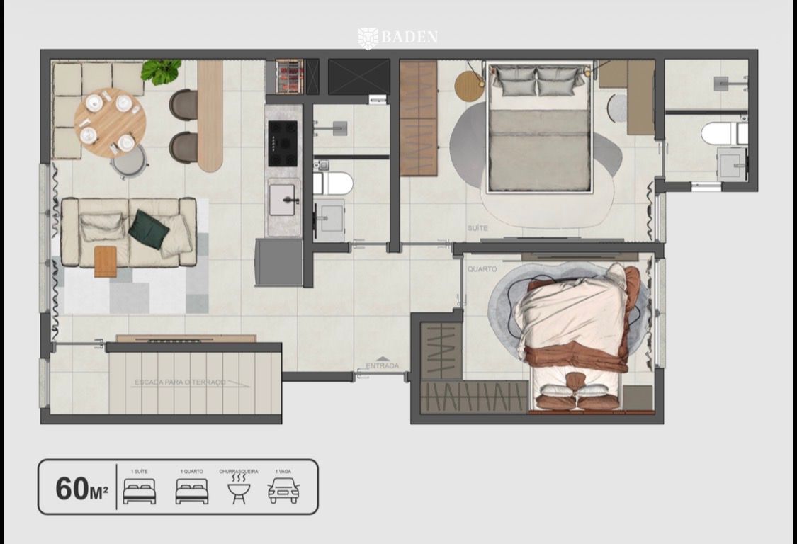 Apartamento, 2 quartos, 57 m² - Foto 2
