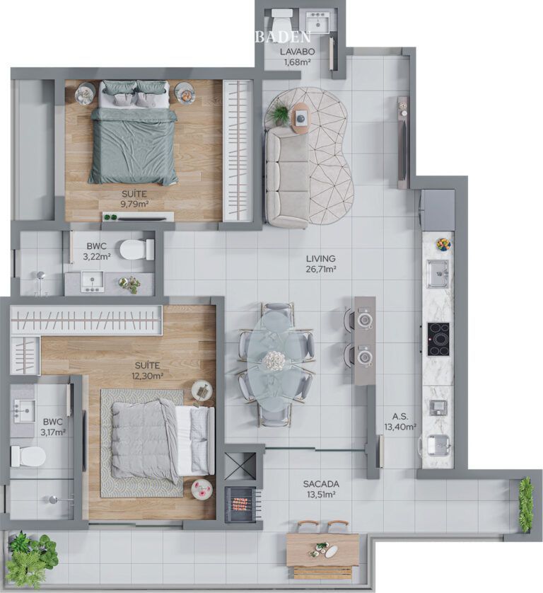 Apartamento, 2 quartos, 120 m² - Foto 16