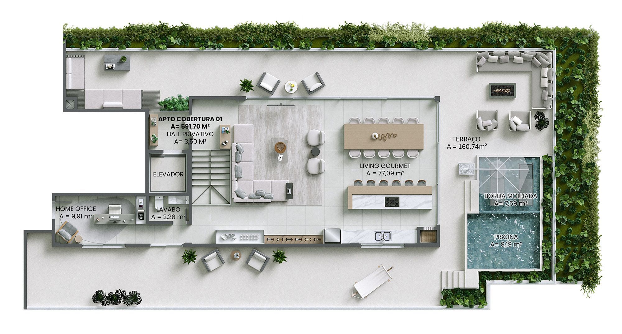Cobertura, 4 quartos, 591 m² - Foto 7