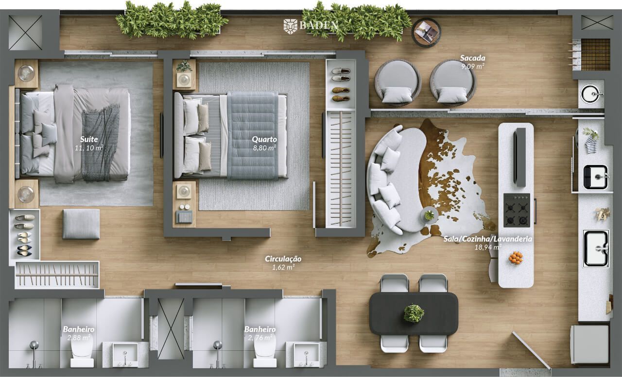 Apartamento, 2 quartos, 70 m² - Foto 8