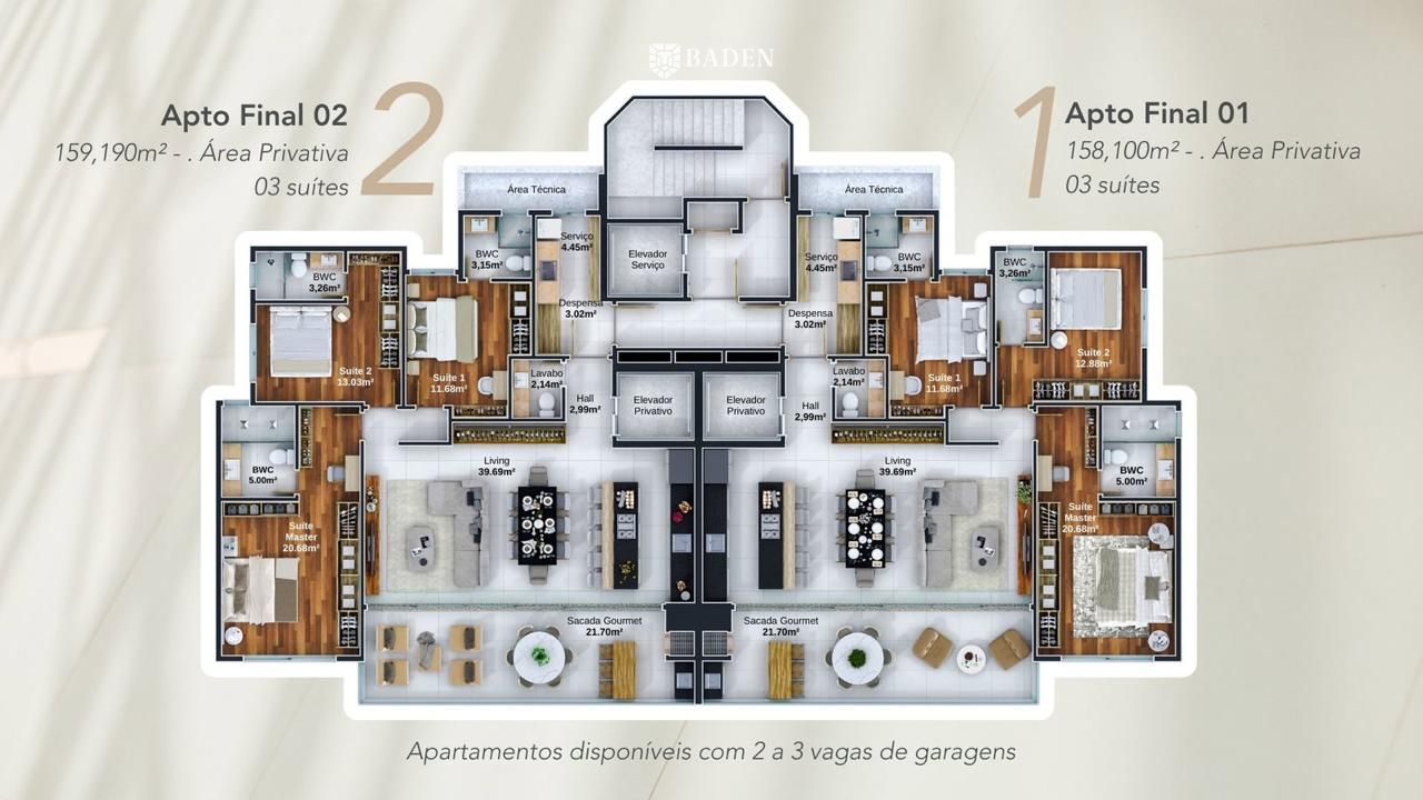 Apartamento, 3 quartos, 158 m² - Foto 1