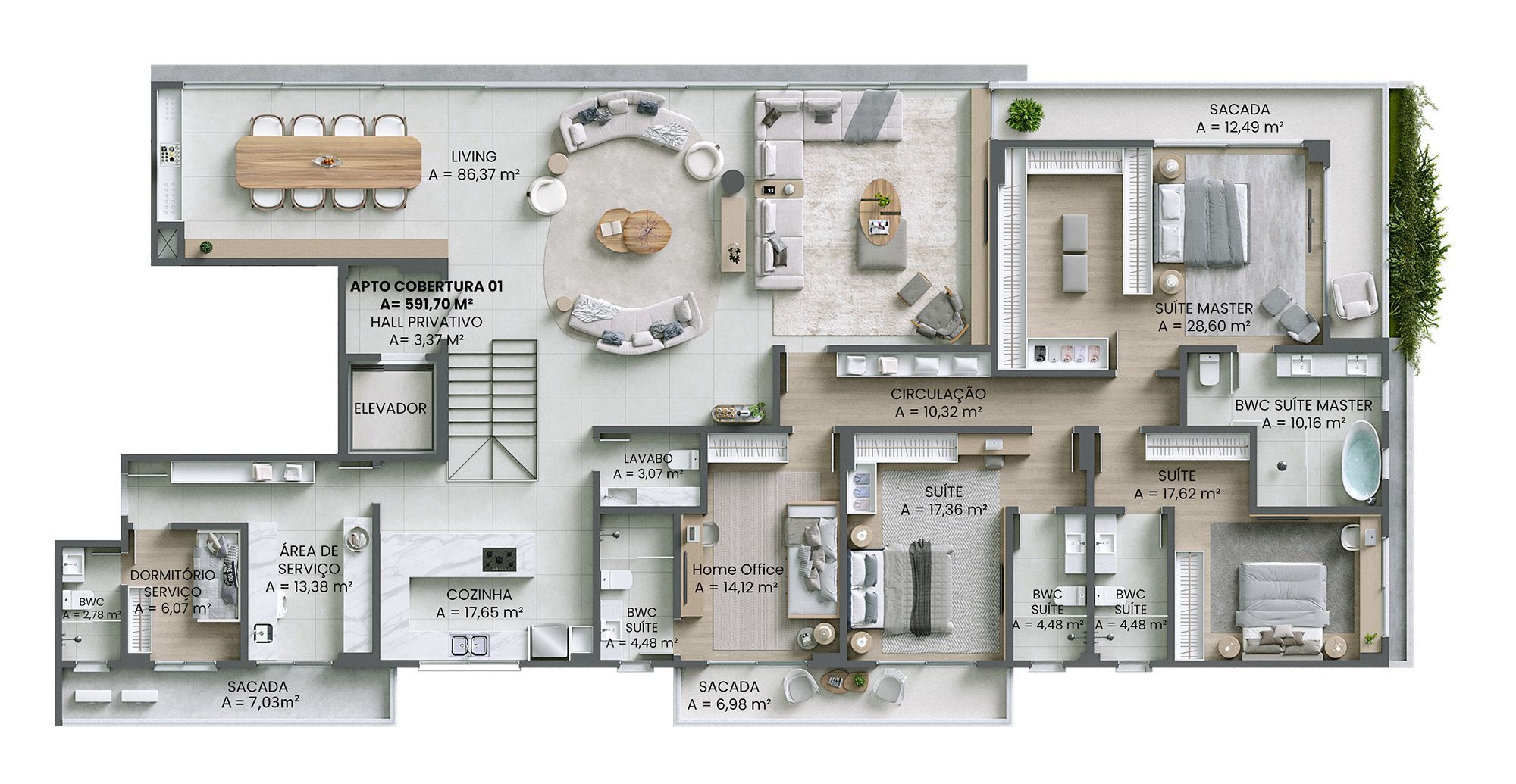 Cobertura, 4 quartos, 591 m² - Foto 6
