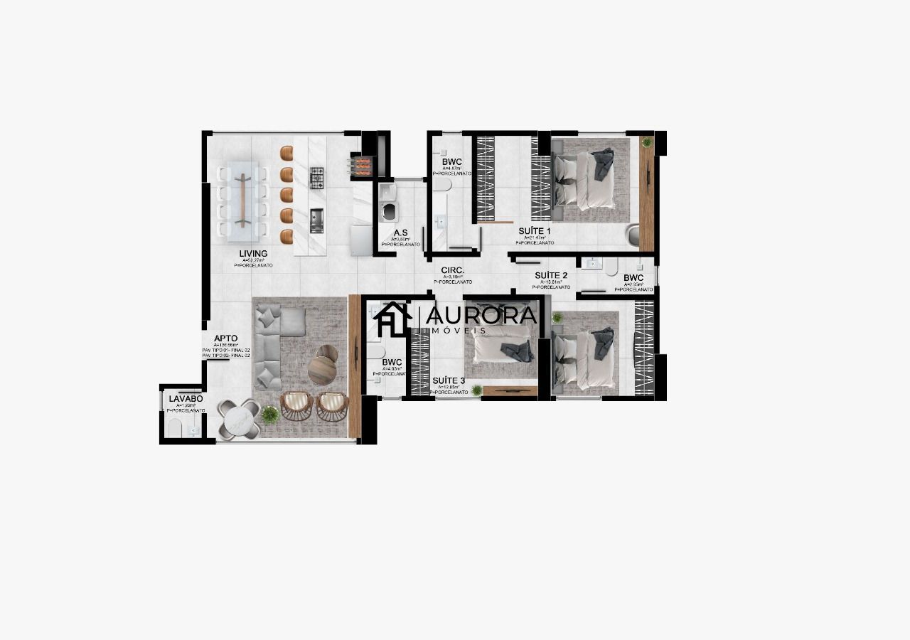 Apartamento, 3 quartos, 136 m² - Foto 7
