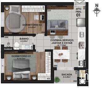 Apartamento, 2 quartos, 50 m² - Foto 16