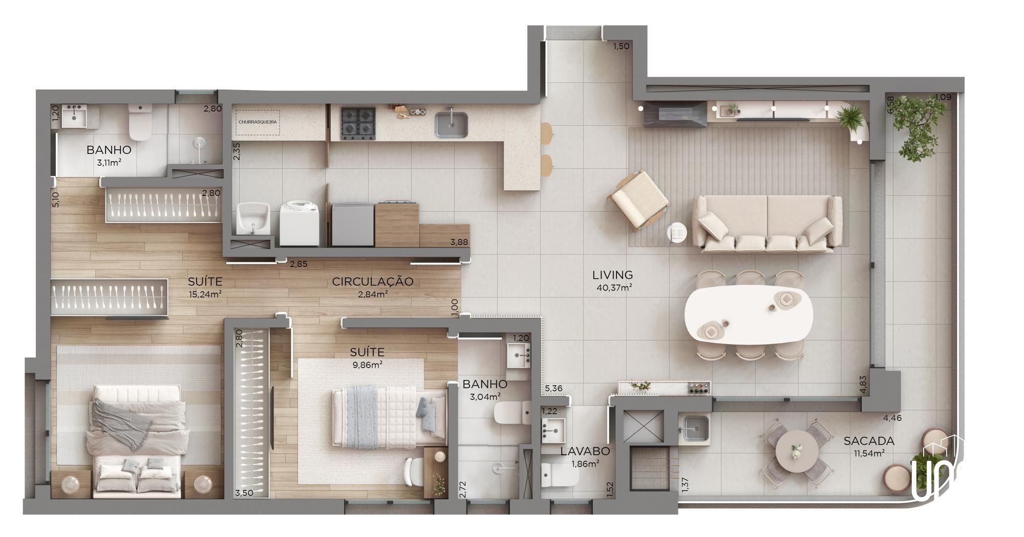 Apartamento, 2 quartos, 105 m² - Foto 16