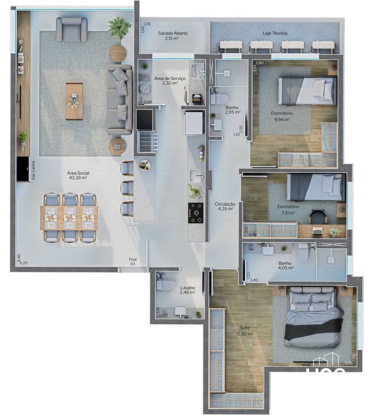 Apartamento, 3 quartos, 110 m² - Foto 14