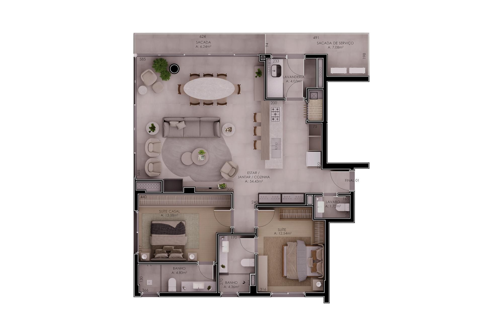 Apartamento, 2 quartos, 123 m² - Foto 8