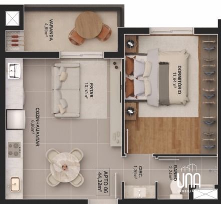 Apartamento, 1 quarto, 44 m² - Foto 13