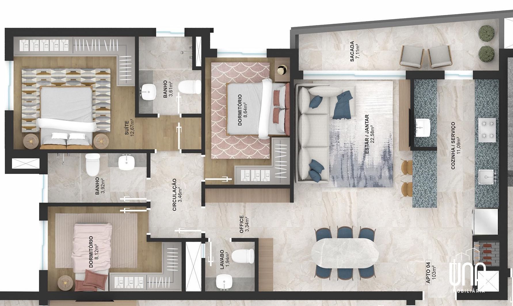 Apartamento, 3 quartos, 103 m² - Foto 4