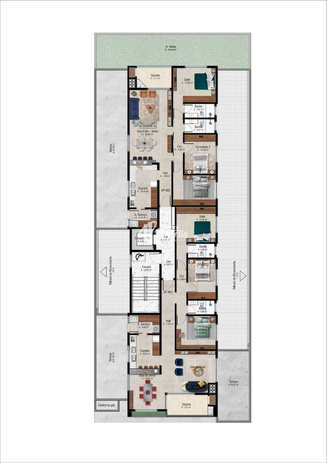 Apartamento à venda com 3 quartos, 110m² - Foto 2