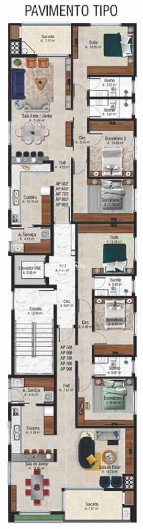 Apartamento à venda com 3 quartos, 118m² - Foto 2